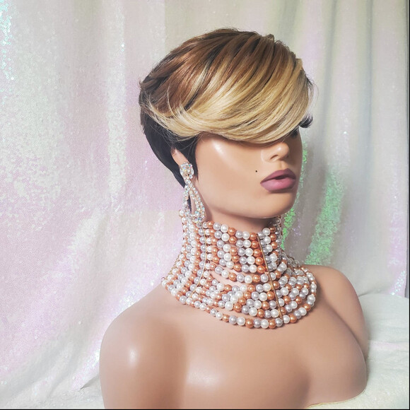 3 color tone pixie cut wigs main image 5